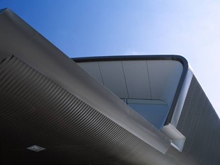 Gutters made from COLORBOND® steel. Nunawading Toyota's bullnose roofline and gutters made from COLORBOND steel.